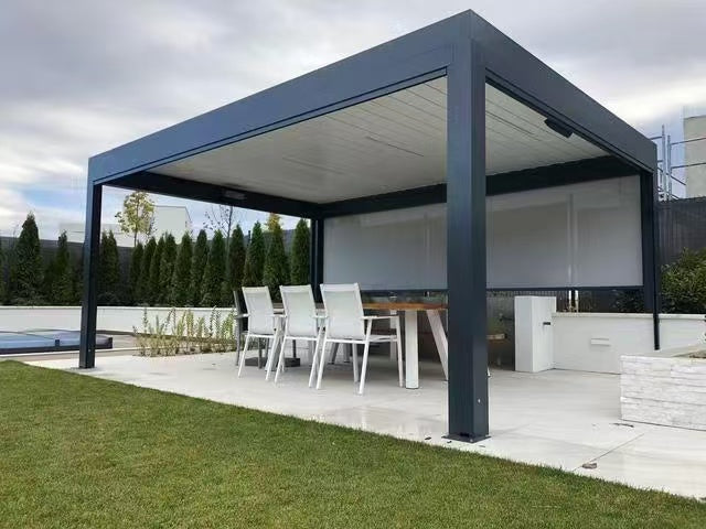 Luxury Aluminum Alloy Pavilion | Outdoor Courtyard Sunshade Garden Pavilion