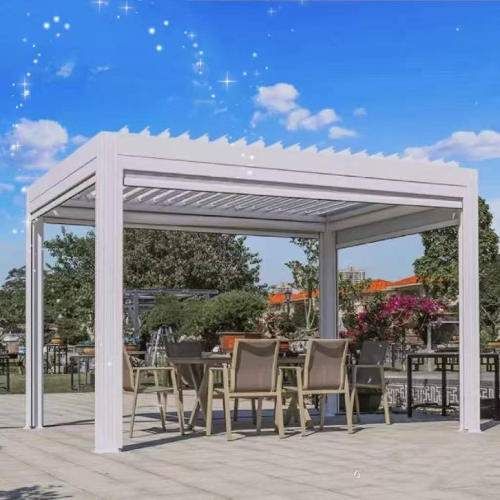 Luxury Aluminum Alloy Pavilion | Outdoor Courtyard Sunshade Garden Pavilion