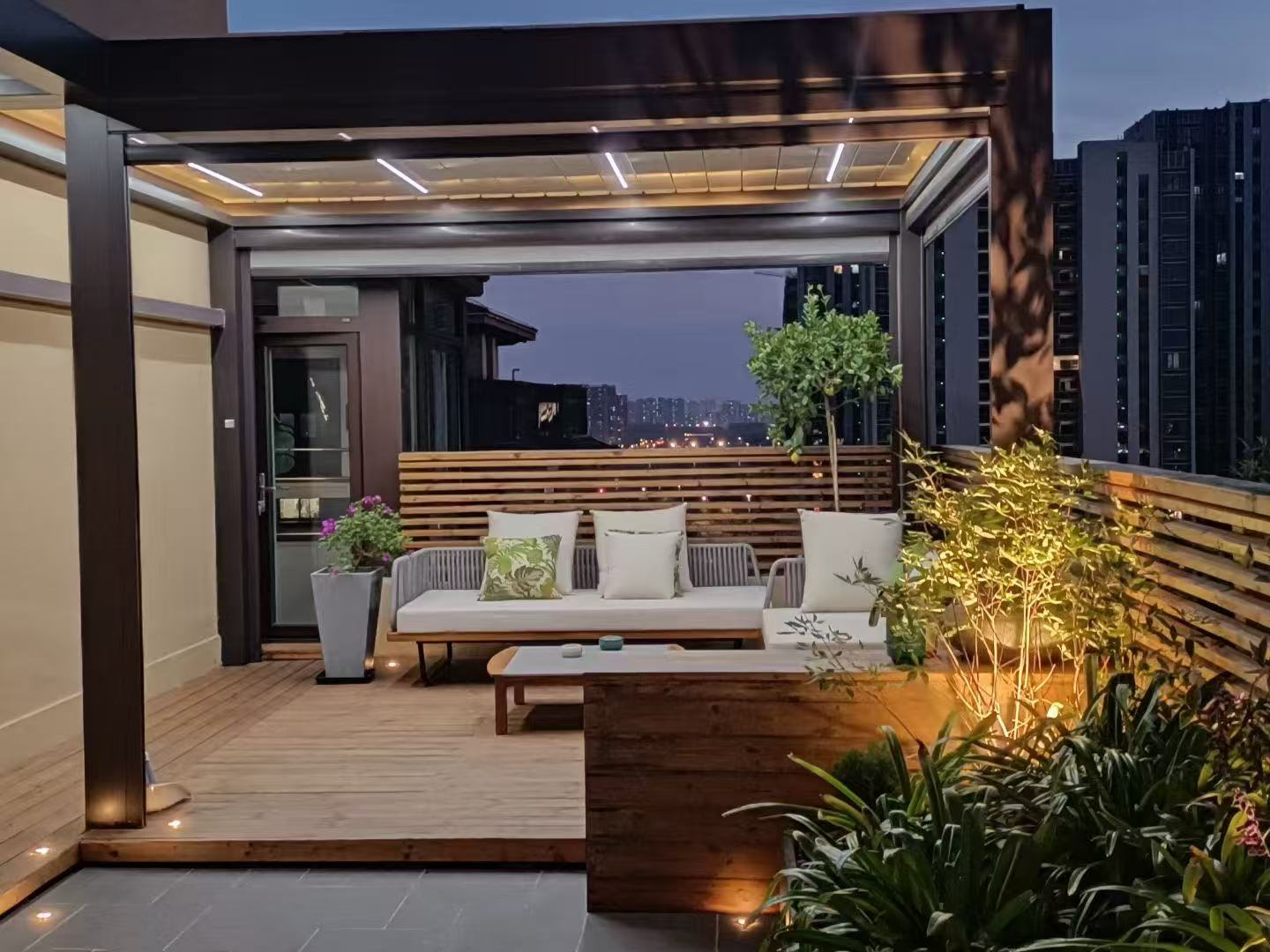 Luxury Aluminum Alloy Pavilion | Outdoor Courtyard Sunshade Garden Pavilion